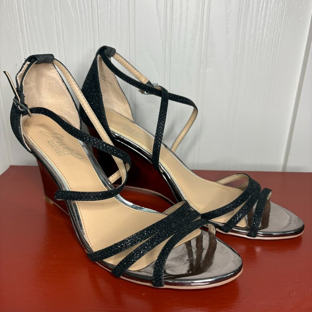 Jewel Badgley Mischka Antoinette wedge glitter - Size 8.5